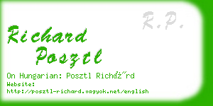 richard posztl business card